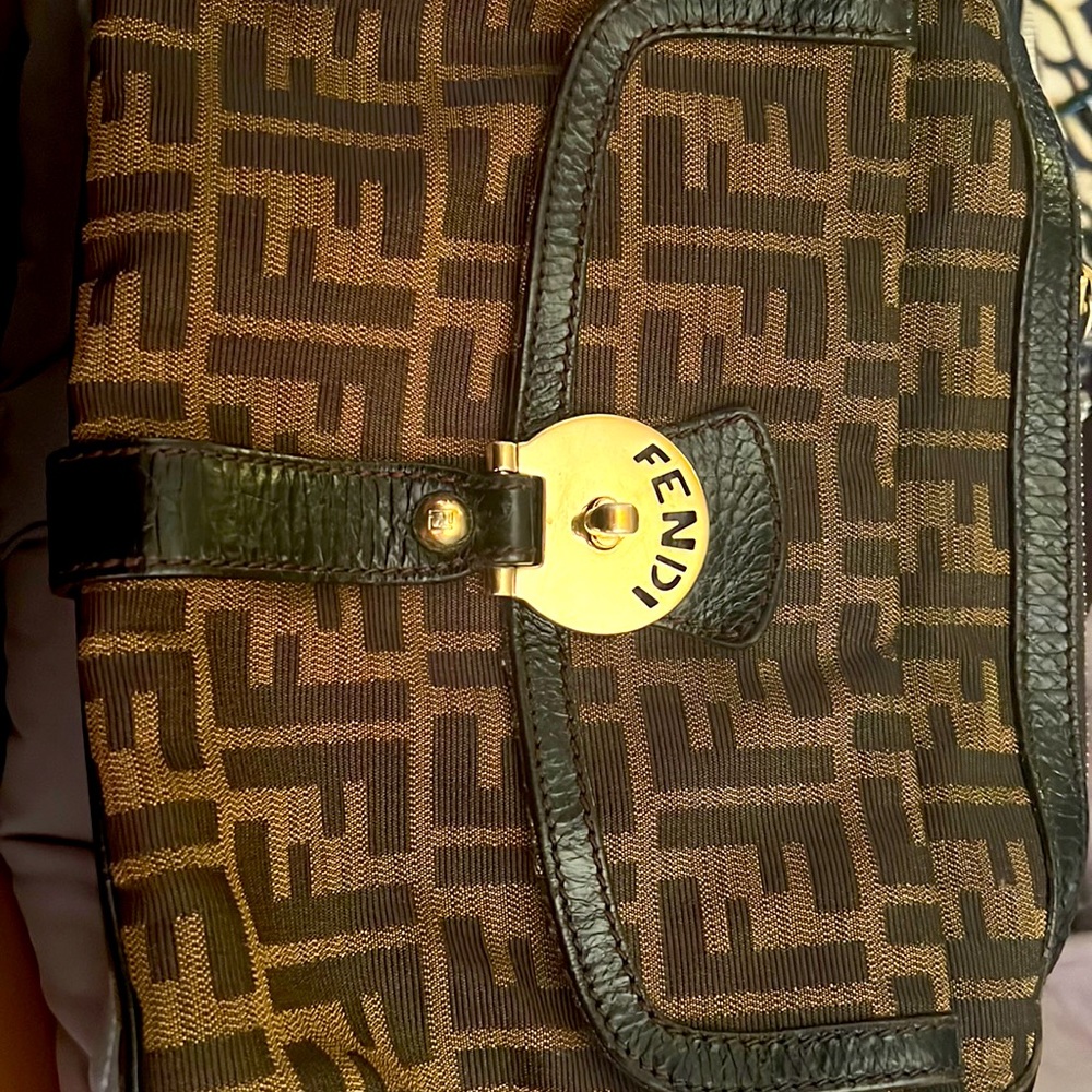 Brown Fendi fabric crossbody